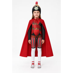 Jumpsuit Costume with Red Cape and Mask for Halloween