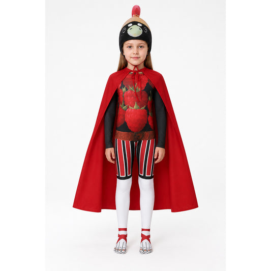 Jumpsuit Costume with Red Cape and Mask for Halloween main product view