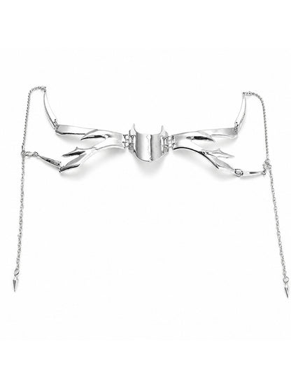 【Ja】Mechanical Alien Chin Mask, Punk Gothic Metal Face Wear for Halloween