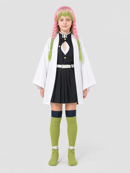 Shinobu Cosplay Costume from the Anime with Cape and Wig on-model view