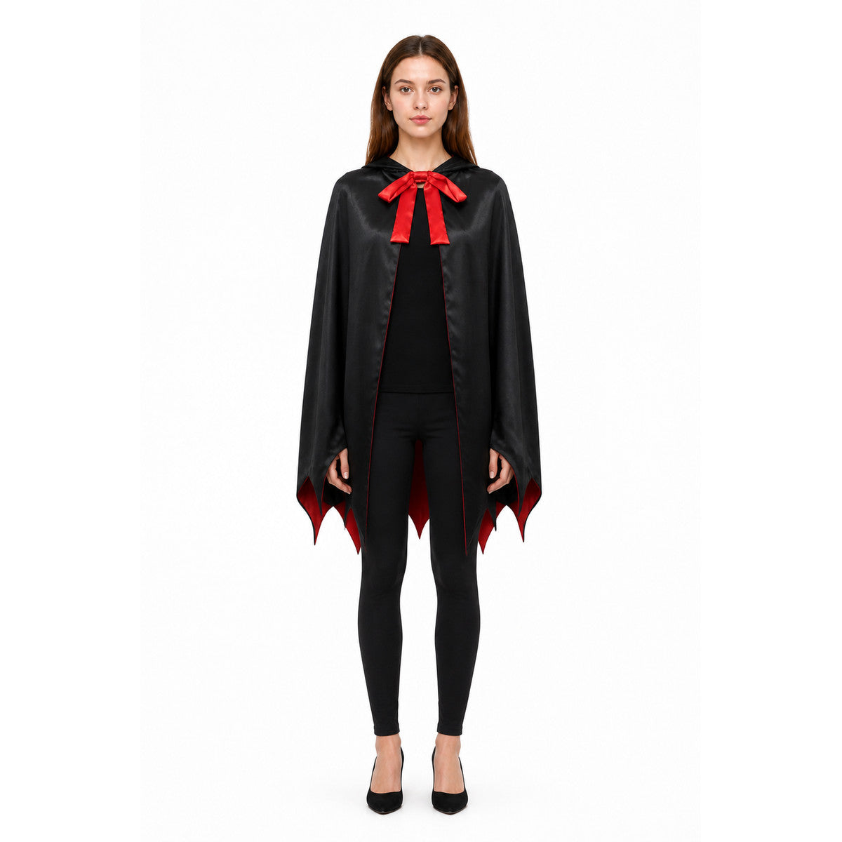 Hooded Vampire Cape, Red and Black main product view