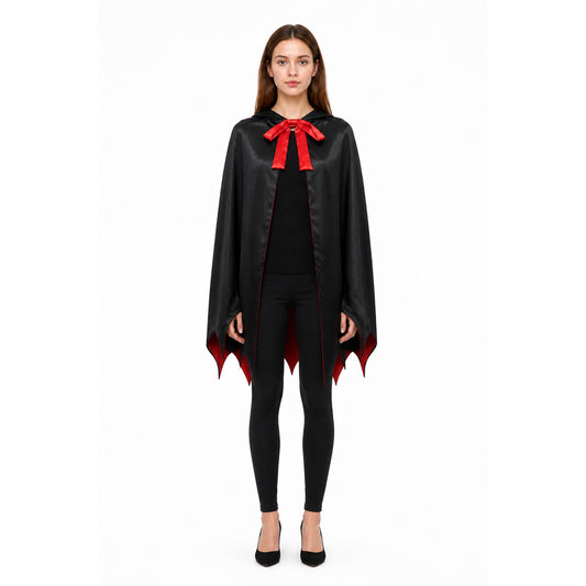 Hooded Vampire Cape, Red and Black main product view
