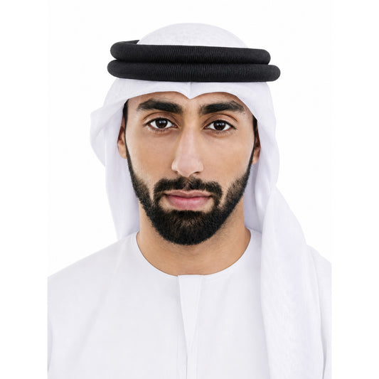 Festive White Arab Headdress with Agal