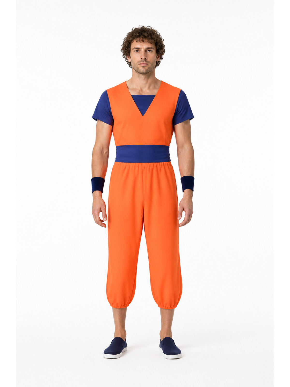 Orange and Blue Short-Sleeve Cosplay Jumpsuit main product view