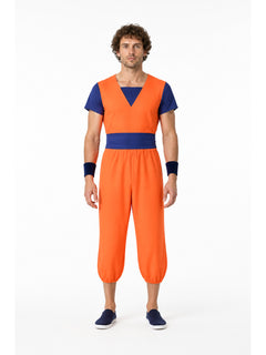 Dragon Ball Gohan Orange and Blue Short-Sleeve Cosplay Jumpsuit