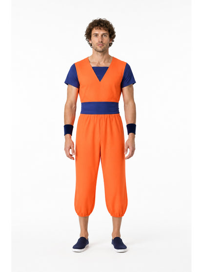 Orange and Blue Short-Sleeve Cosplay Jumpsuit main product view
