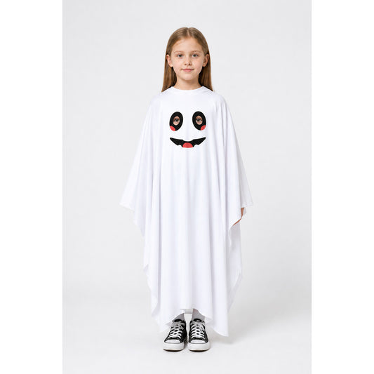 White Halloween Ghost Cape with Face main product view