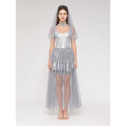 Halloween Cosplay Dress, Gray and White