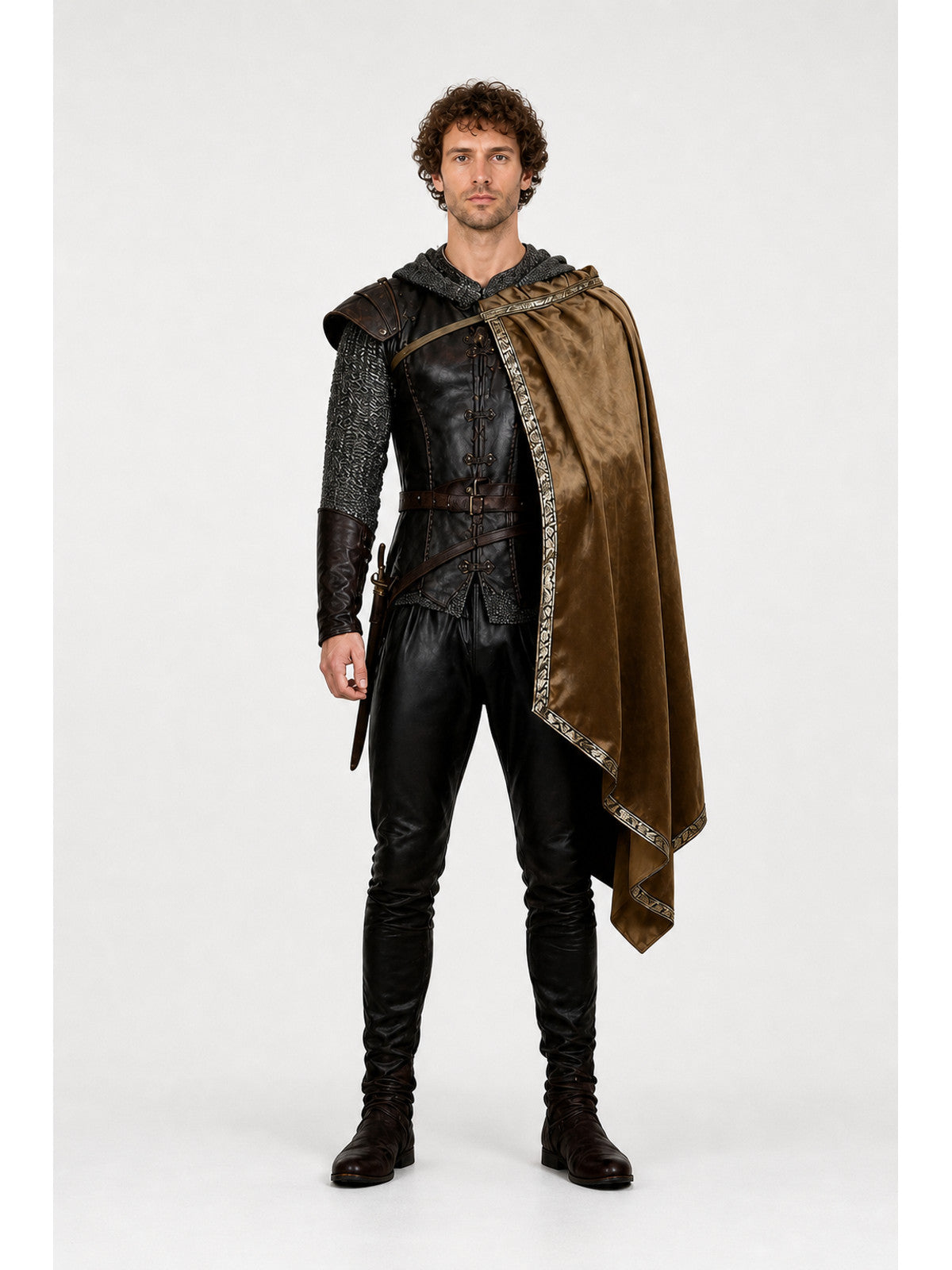 Medieval Costume with Cape and Armor main product view