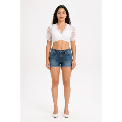 White Lace V-Neck Top main product view
