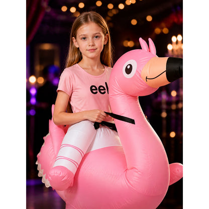 Inflatable Flamingo Costume for Kids, Funny Halloween Party Outfit on-model view