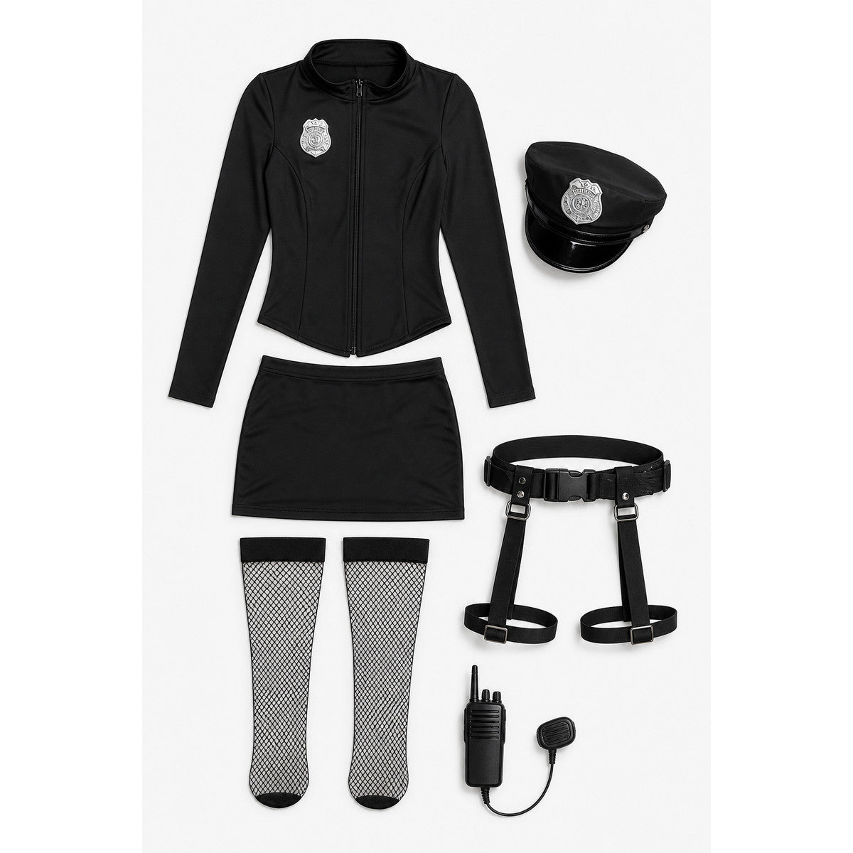 Black Carnival Costume with Fishnet Stockings