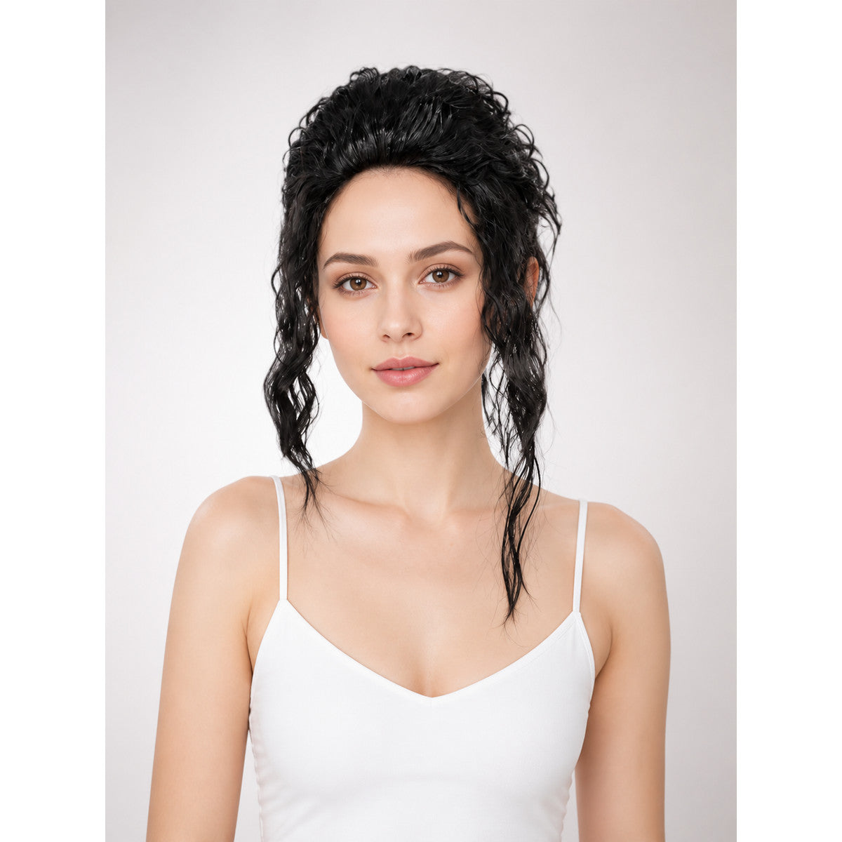 Black Curly Carnival Wig for Halloween main product view