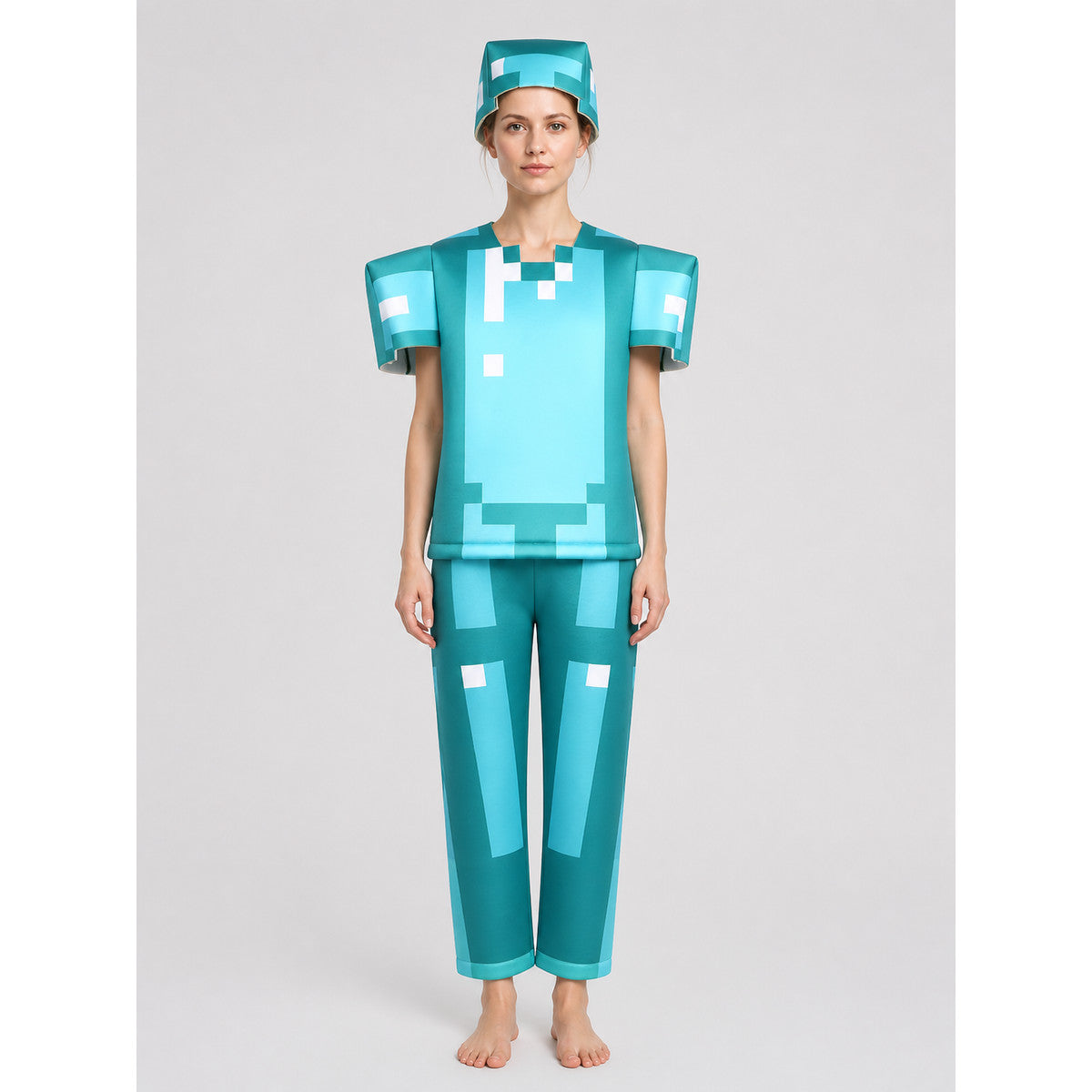 Minecraft “Diamond Armor” Costume with Helmet on-model view