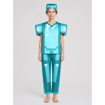 Minecraft “Diamond Armor” Costume with Helmet on-model view