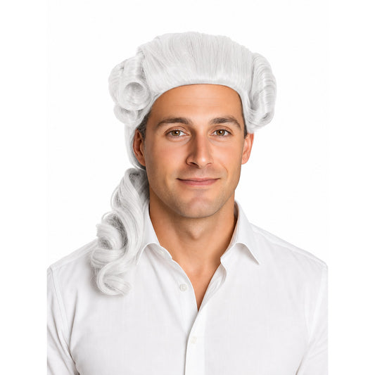 White Colonial-Style Costume Wig