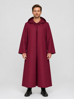 Burgundy Long Hooded Cape for Vampire Cosplay