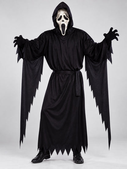 Halloween Carnival Costume: Black Hooded Robe