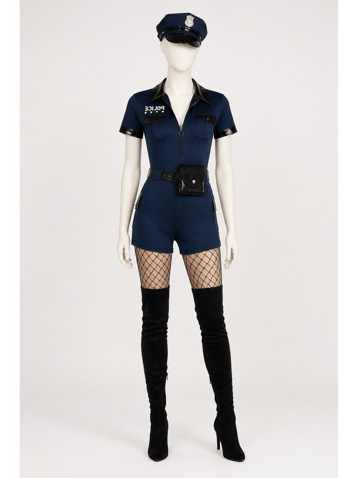 Police Costume, Short Jumpsuit with Belt main product view