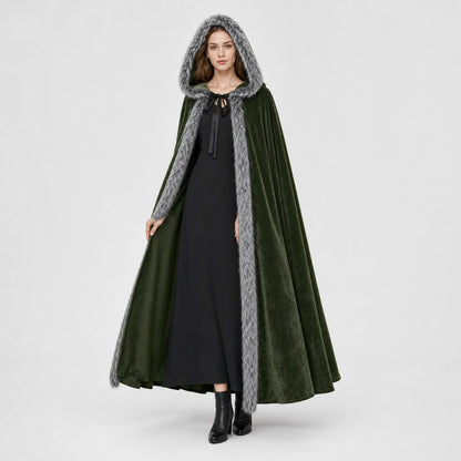 Olive Hooded Costume Cloak