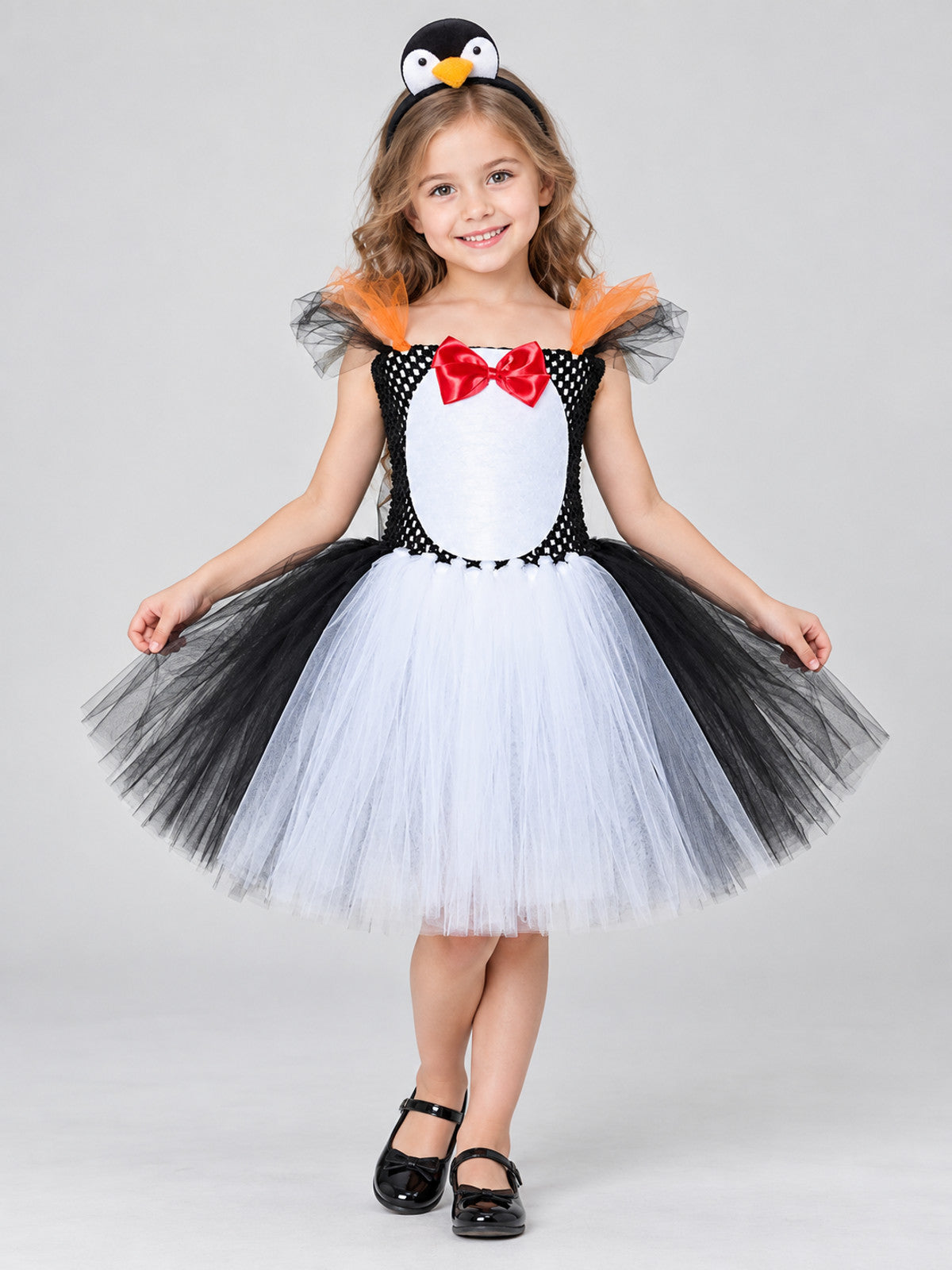 Kids' Penguin Carnival Costume with Headband and Bow
