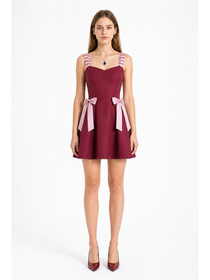 Red Cosplay Dress with Straps and Bow main product view