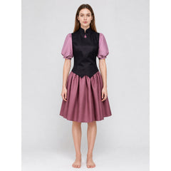 Amity Cosplay Costume with a Black Blouse and Burgundy Skirt
