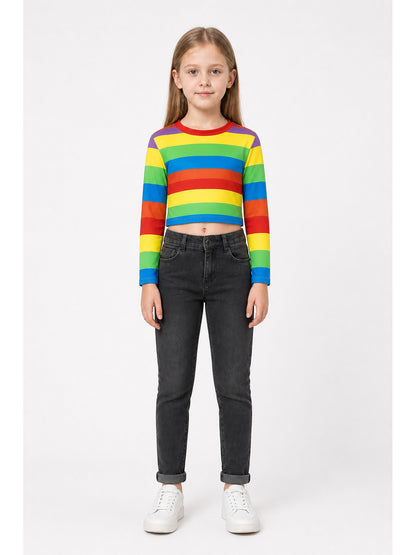 Children's long-sleeve shirt with colorful stripes from Inside Out 2 main product view