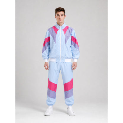 Bright two-piece set with geometric panels