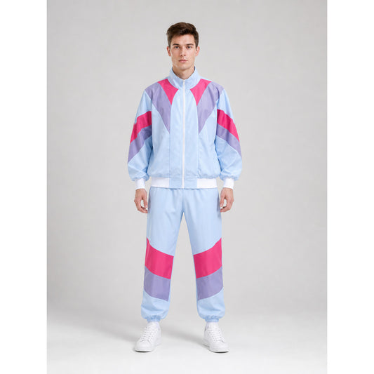 Bright two-piece set with geometric panels