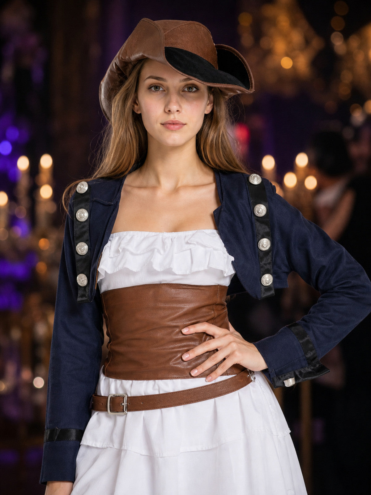 Pirates of the Caribbean Pirate Costume for Masquerades and Halloween on-model view