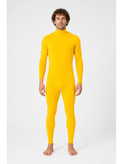 Yellow One-Piece Jumpsuit with High Collar