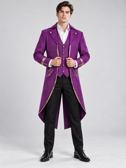 Purple Carnival Tailcoat with Gold Trim