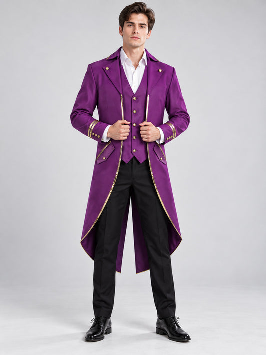 Purple Carnival Tailcoat with Gold Trim