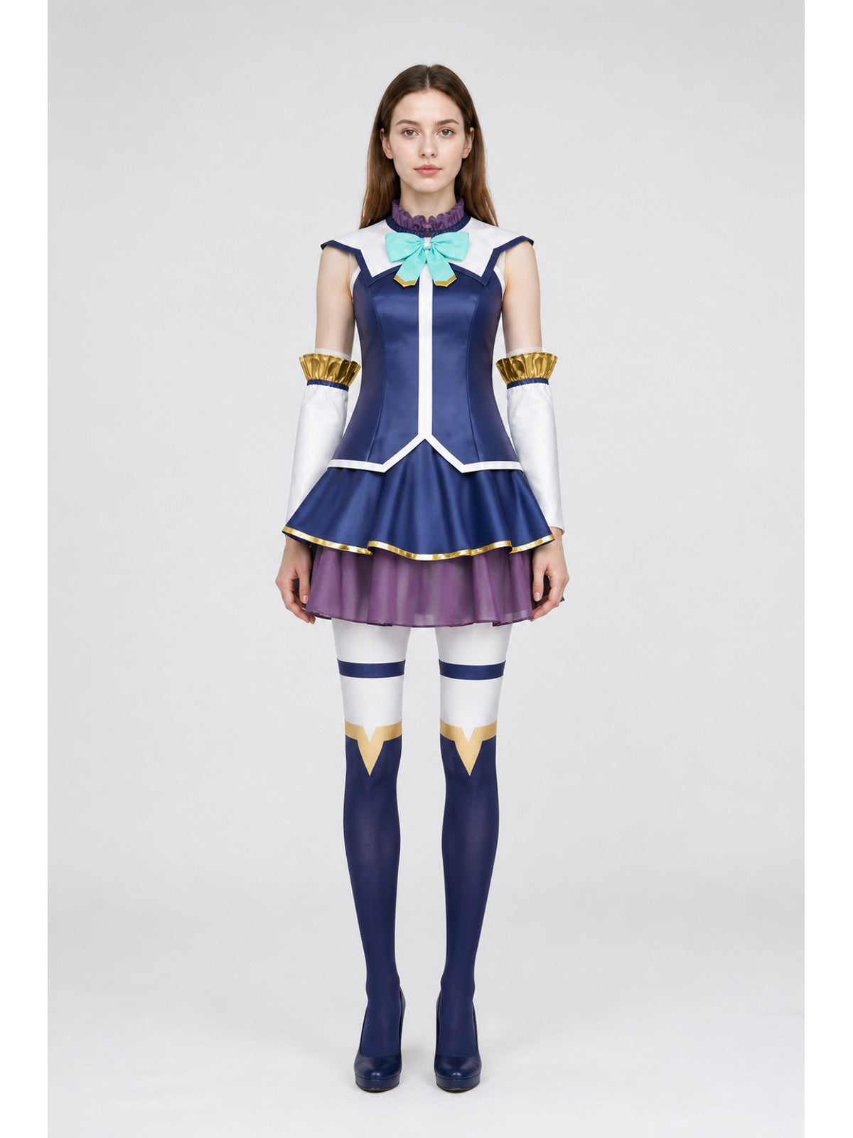 Cosplay Dress with Arm Warmers and Knee-High Socks main product view