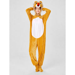 Lion Hooded Jumpsuit with Long Sleeves
