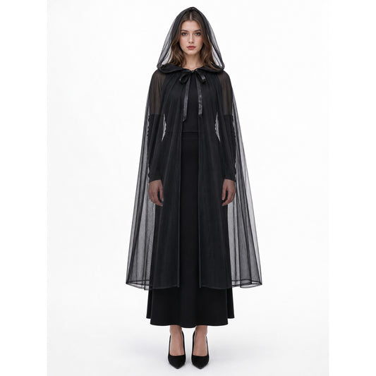 Black hooded costume cloak for cosplay