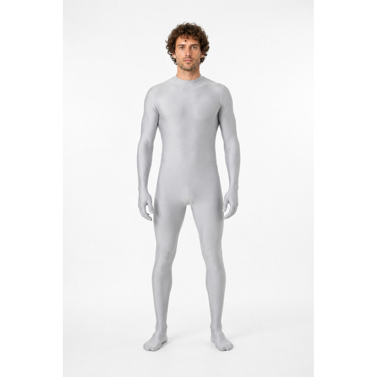 Light Gray High-Neck Dance Jumpsuit main product view