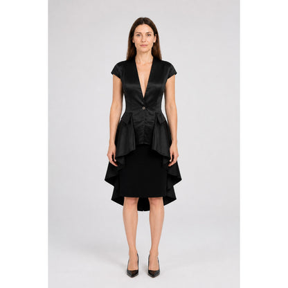 Black Gothic Tailcoat with Tails and Short Sleeves main product view