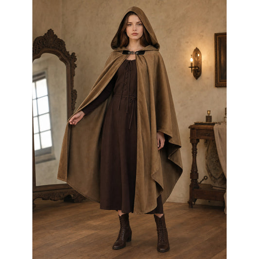 Brown Hooded Costume Cloak