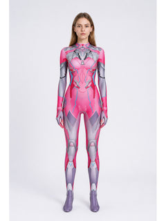 Pink Cosplay Jumpsuit with Robot Print