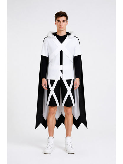 Cross Cosplay Costume with T-Shirt, Cape, and Shorts
