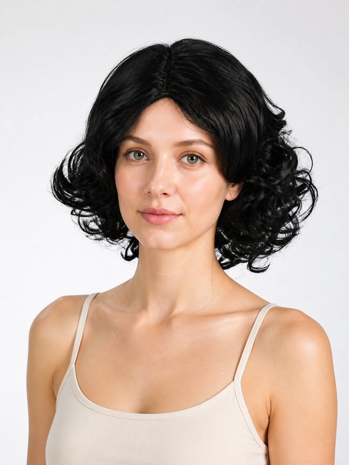 Short Curly Black Costume Wig main product view