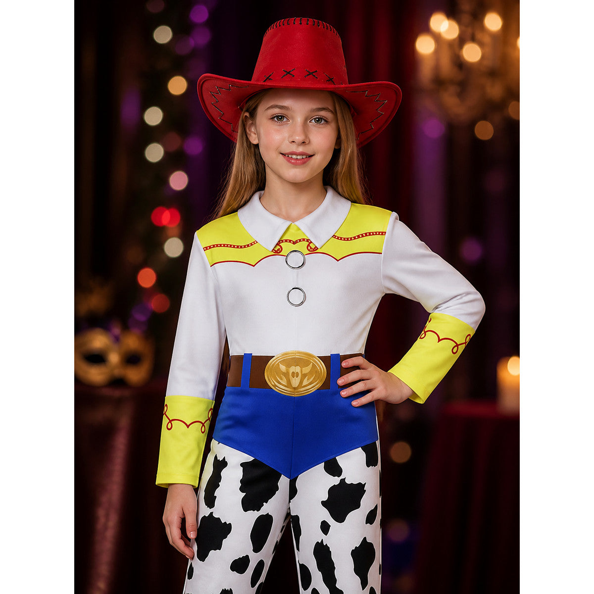 Jessie Costume Jumpsuit with Cowboy Hat for Halloween