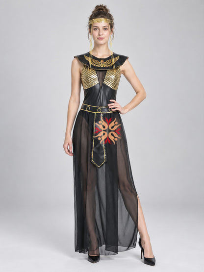 Egyptian-Style Carnival Costume with Gold Trim
