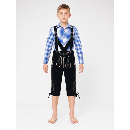 Kids' Plaid Suspender Suit for Celebrations