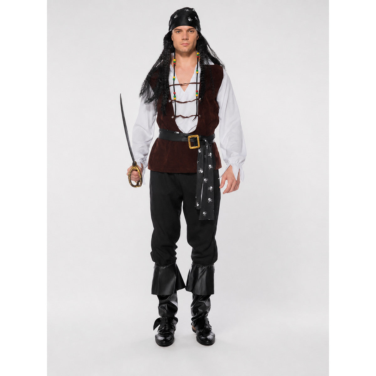 Adult Pirate Carnival Costume on-model view