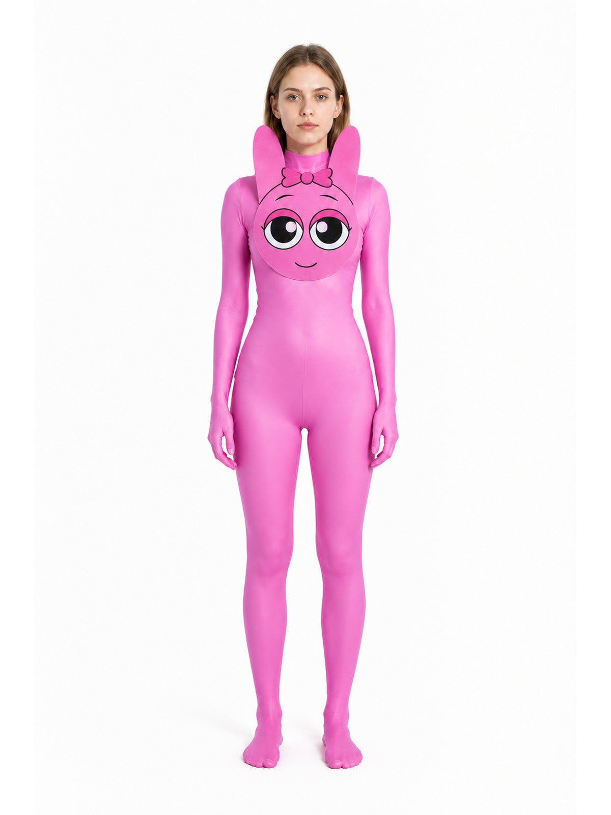 Pink Hooded Character Costume Jumpsuit main product view
