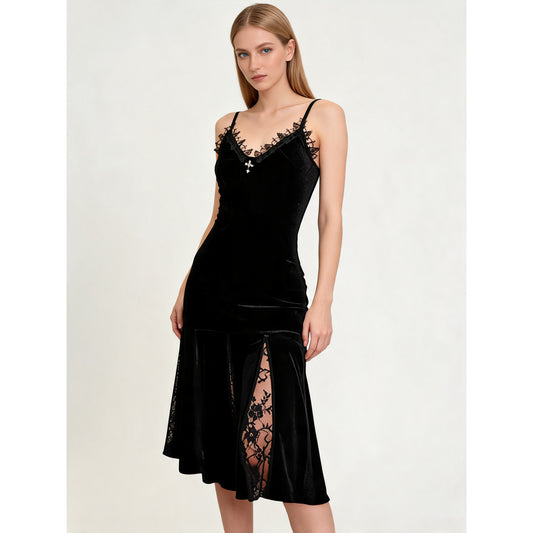Black Gothic Witch Dress for Carnival