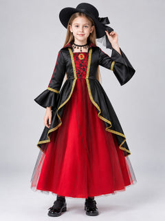 Kids' Witch Costume Black with Hat and Choker